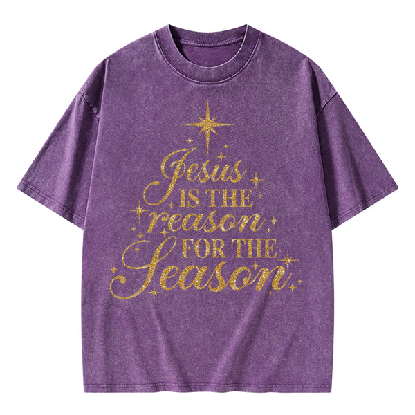 Jesus Is The Reason For The Season Christian Washed T-Shirt