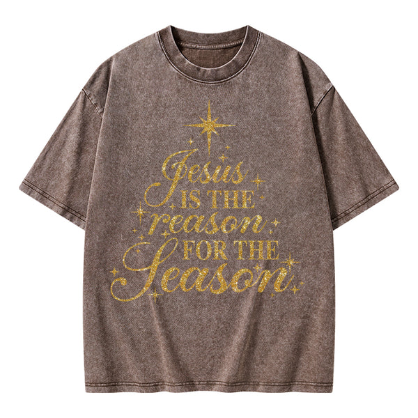 Jesus Is The Reason For The Season Christian Washed T-Shirt