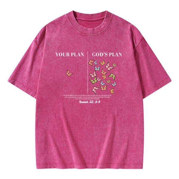 Your Plan And God's Plan Christian Washed T-shirt
