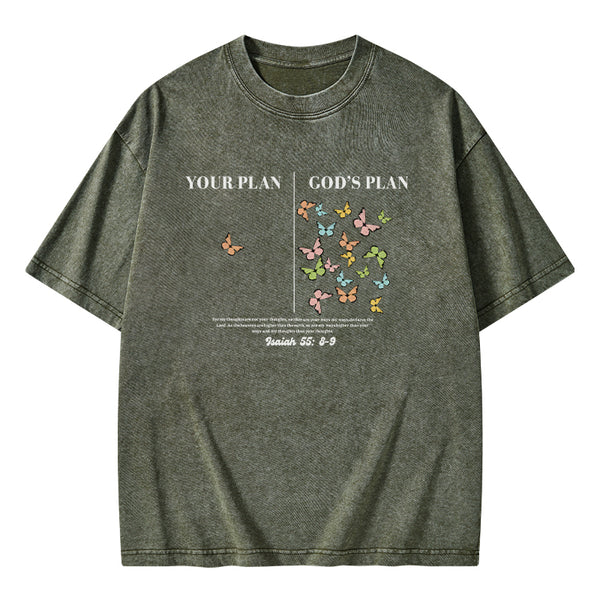 Your Plan And God's Plan Christian Washed T-shirt