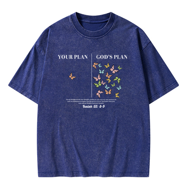 Your Plan And God's Plan Christian Washed T-shirt