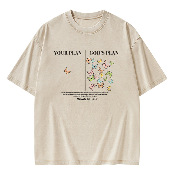 Your Plan And God's Plan Christian Washed T-shirt