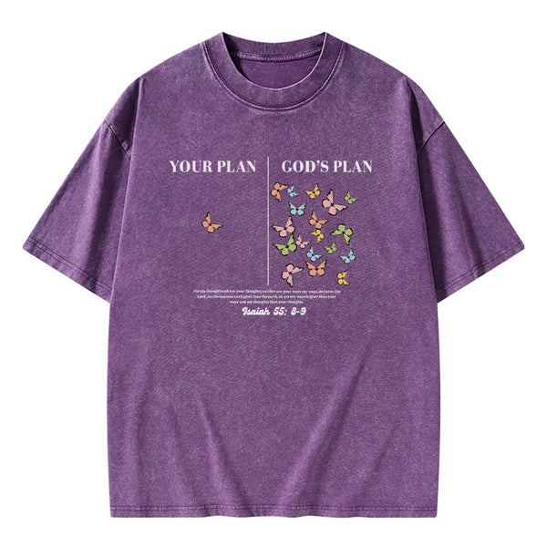 Your Plan And God's Plan Christian Washed T-shirt