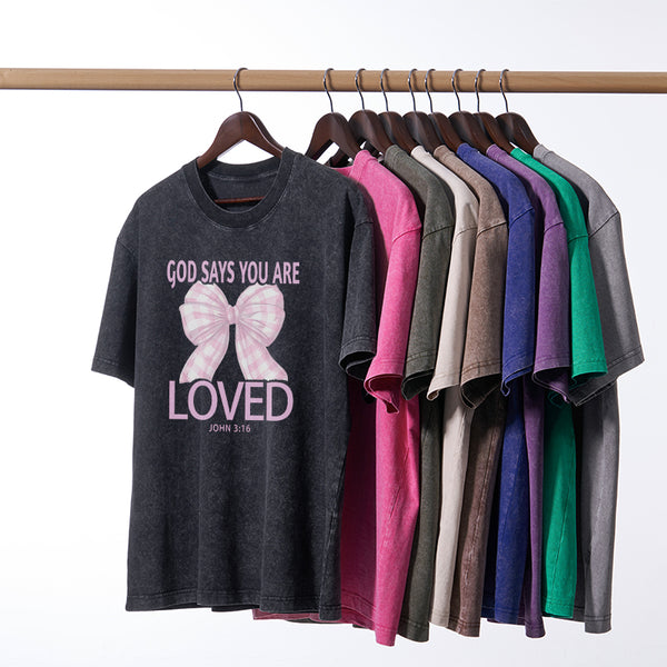 God Says You Are So Loved Christian Washed T-shirt