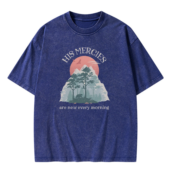 His Mercies Are New Every Morning Christian Washed T-shirt