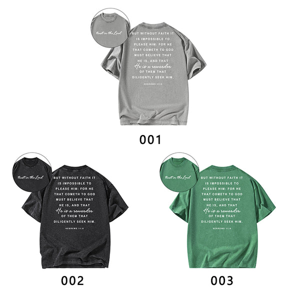 Without Faith It Is Impossible To Please Him Christian Washed T-shirt