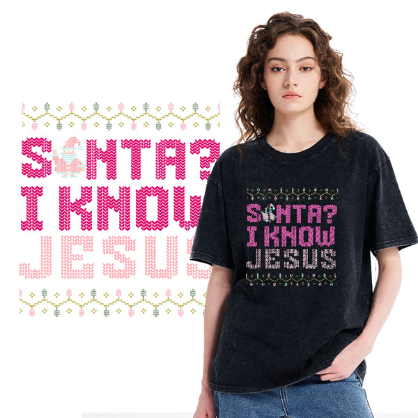 I Know Jesus Christian Washed T-shirt