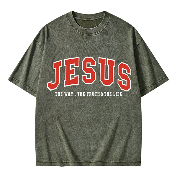 Christ Is King Christian Washed T-Shrit
