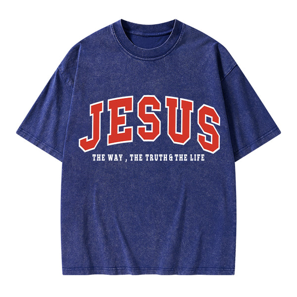 Christ Is King Christian Washed T-Shrit