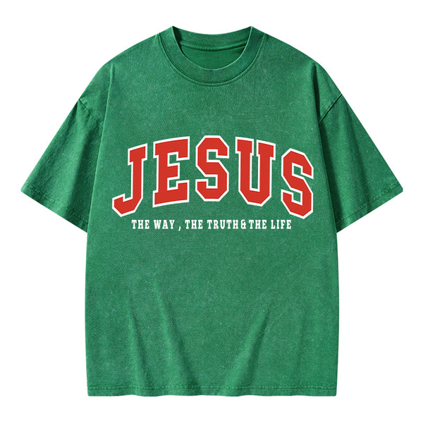 Christ Is King Christian Washed T-Shrit