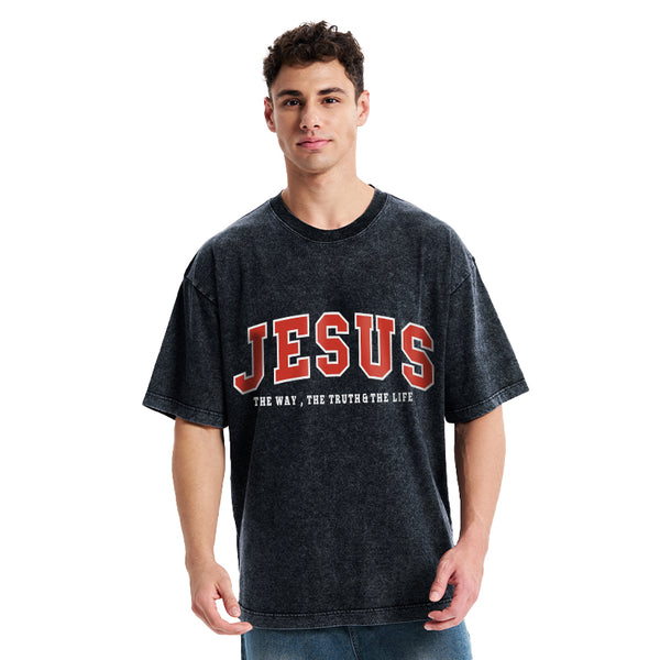 Christ Is King Christian Washed T-Shrit