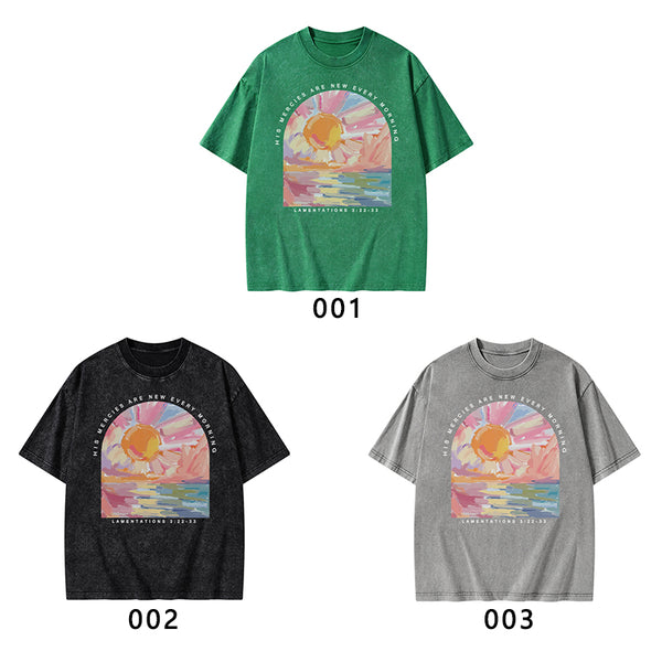 His Mercies Are New Every Morning Christian Washed T-Shirt