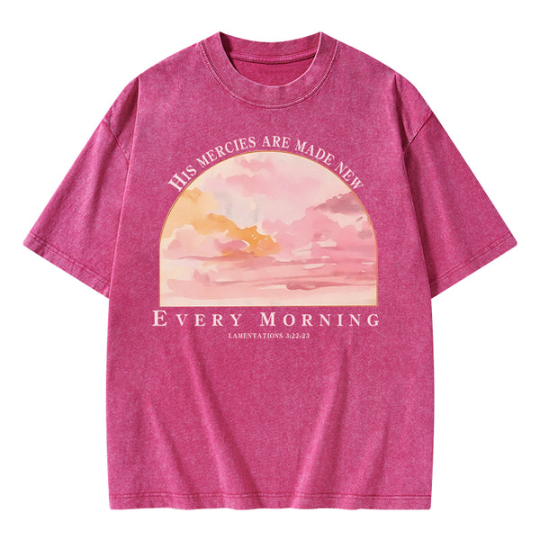 His Mercies Are New Every Morning Christian Washed T-Shirt
