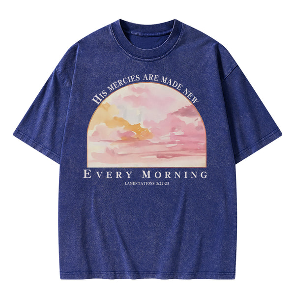 His Mercies Are New Every Morning Christian Washed T-Shirt