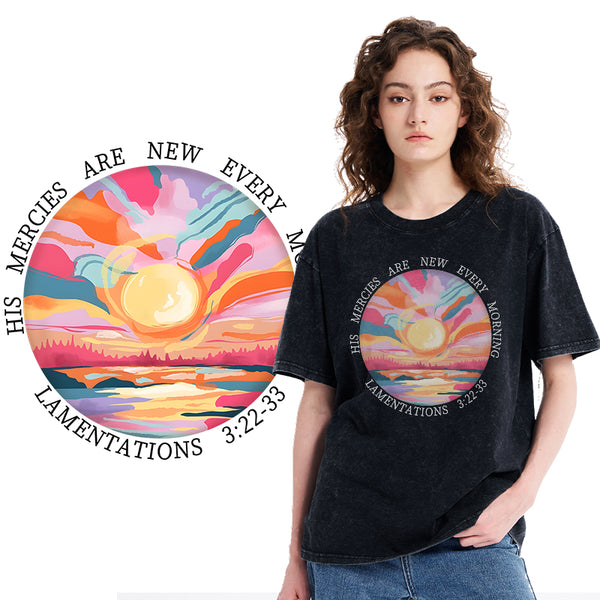 His Mercies Are New Every Morning Christian Washed T-Shirt