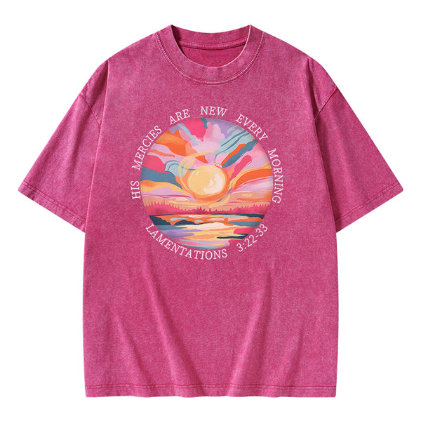His Mercies Are New Every Morning Christian Washed T-Shirt