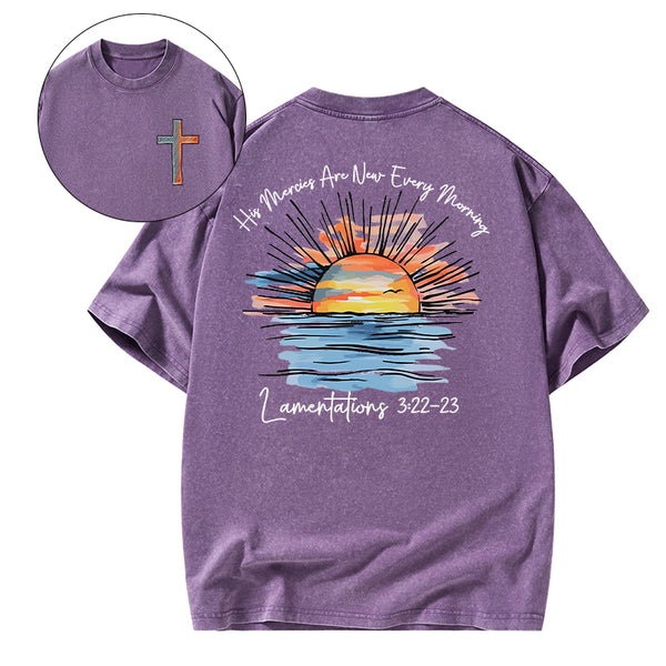 His Mercies Are New Every Morning Christian Washed T-Shirt