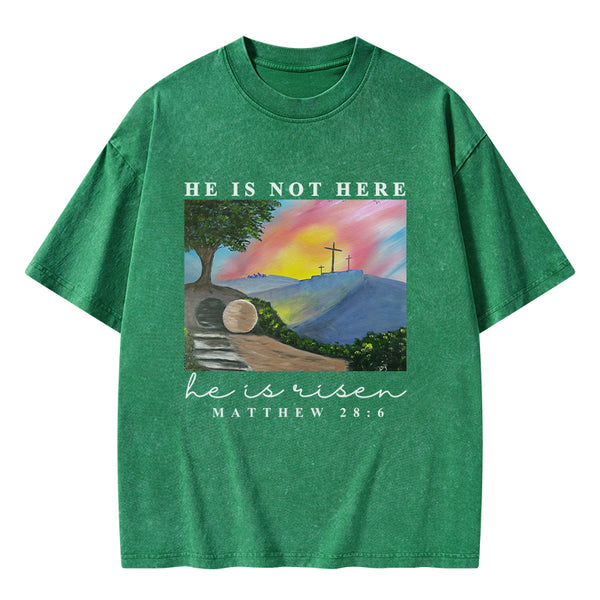 He is Risen Christian Washed T-Shirt