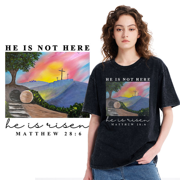 He is Risen Christian Washed T-Shirt