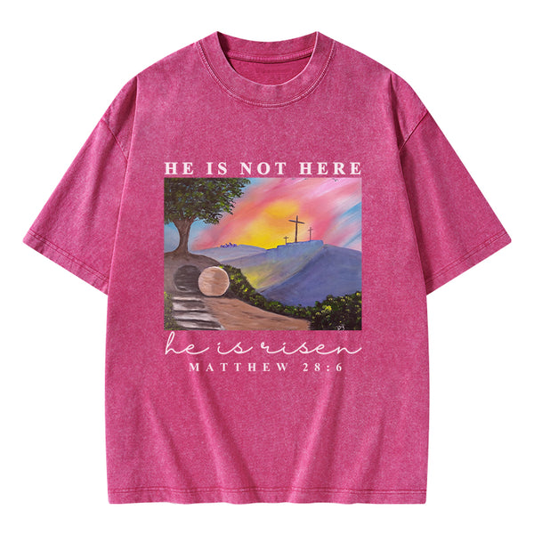 He is Risen Christian Washed T-Shirt
