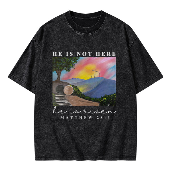 He is Risen Christian Washed T-Shirt