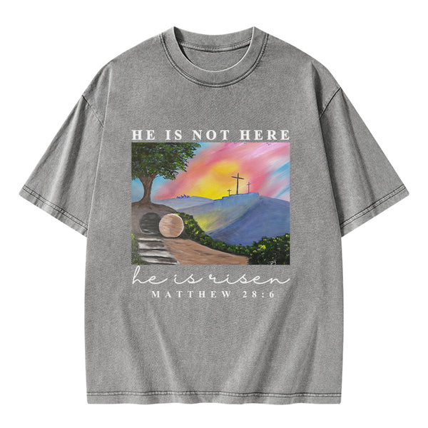 He is Risen Christian Washed T-Shirt