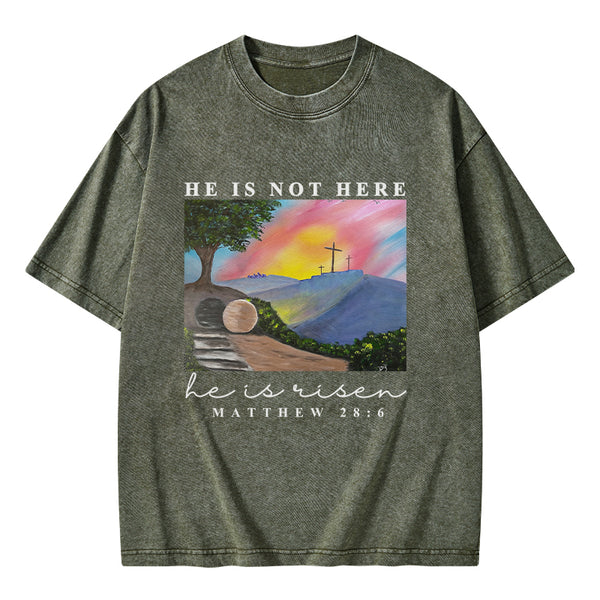 He is Risen Christian Washed T-Shirt