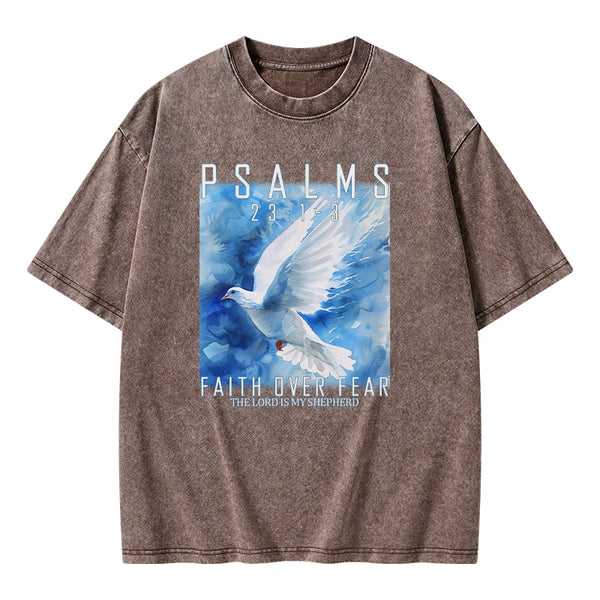 Faith Over Fear Christian Washed T-shirt