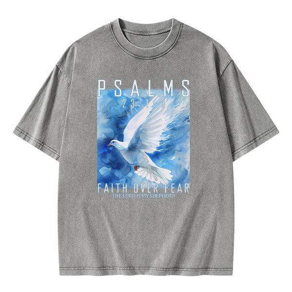 Faith Over Fear Christian Washed T-shirt