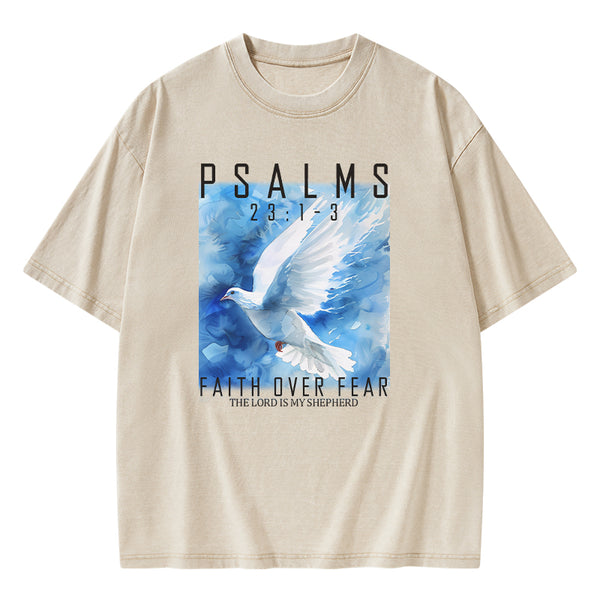 Faith Over Fear Christian Washed T-shirt