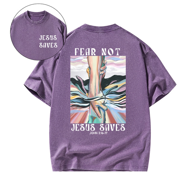 Jesus Saves Christian Washed T-Shirt