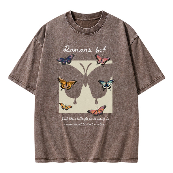 Just Like A Butterfly Christian Washed T-shirt