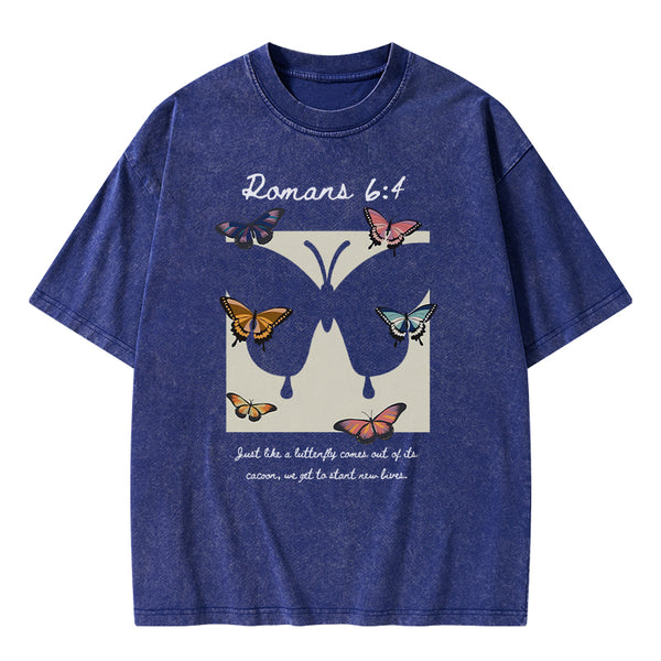 Just Like A Butterfly Christian Washed T-shirt