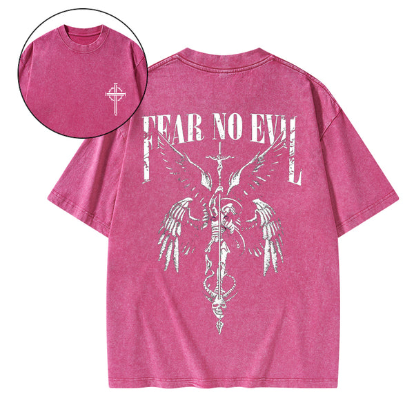 Fear No Evil Christian Washed T-Shirt