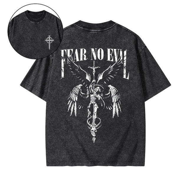 Fear No Evil Christian Washed T-Shirt