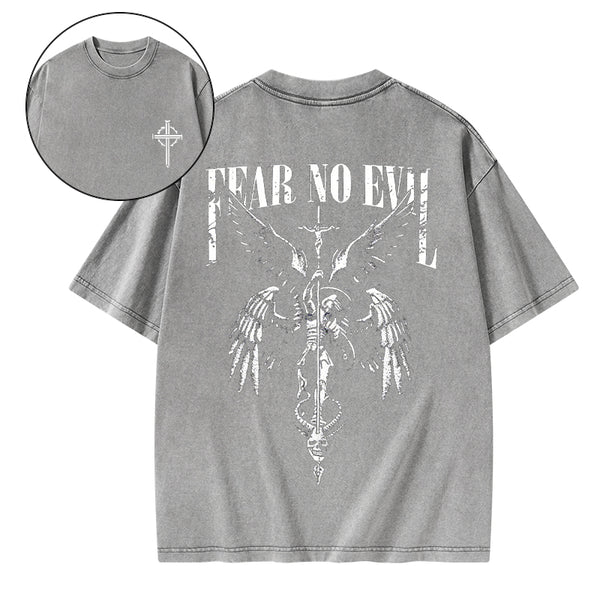 Fear No Evil Christian Washed T-Shirt