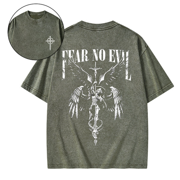 Fear No Evil Christian Washed T-Shirt