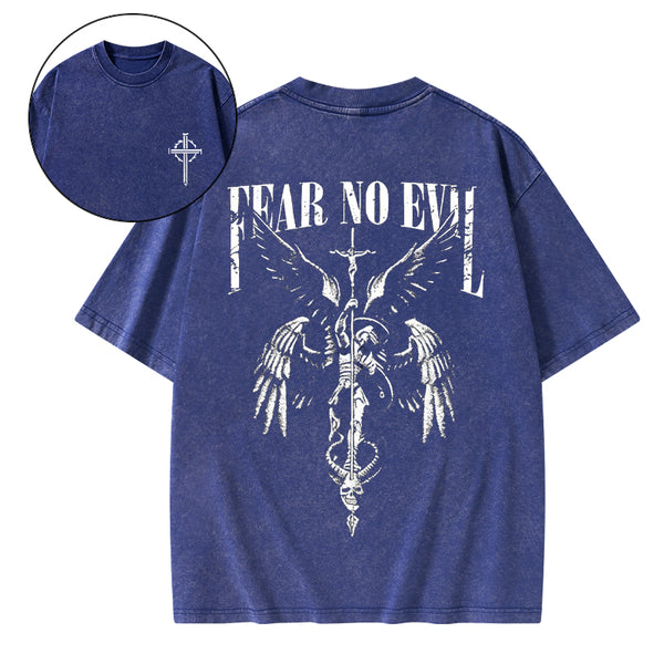 Fear No Evil Christian Washed T-Shirt
