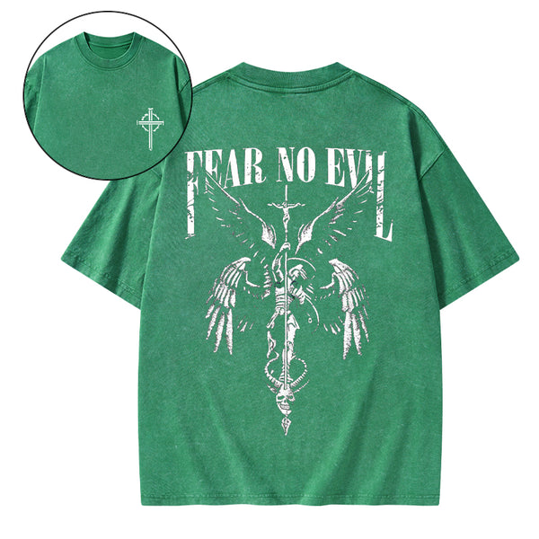 Fear No Evil Christian Washed T-Shirt