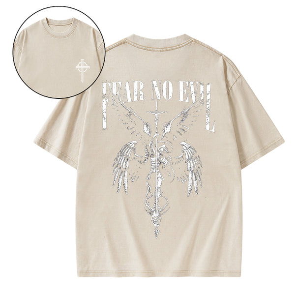 Fear No Evil Christian Washed T-Shirt