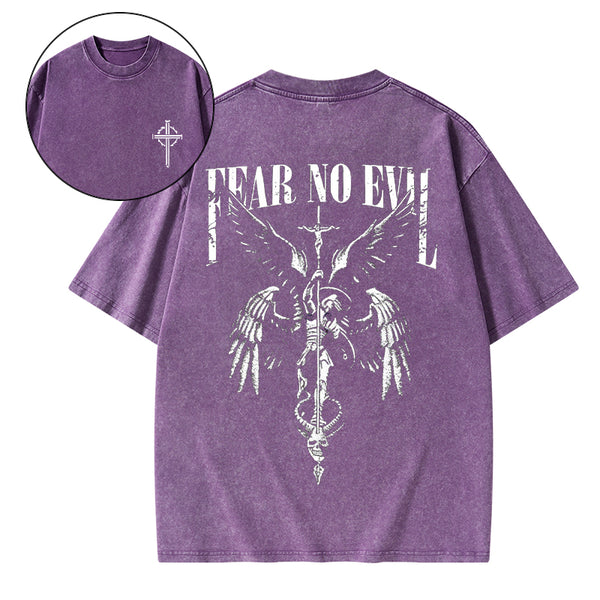 Fear No Evil Christian Washed T-Shirt