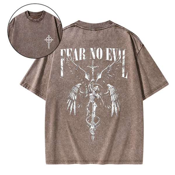Fear No Evil Christian Washed T-Shirt