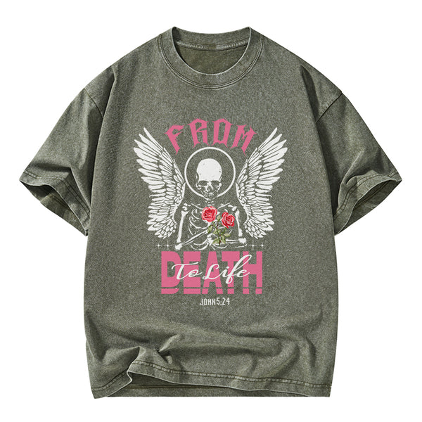 From Death To Life Christian Washed T-Shirt