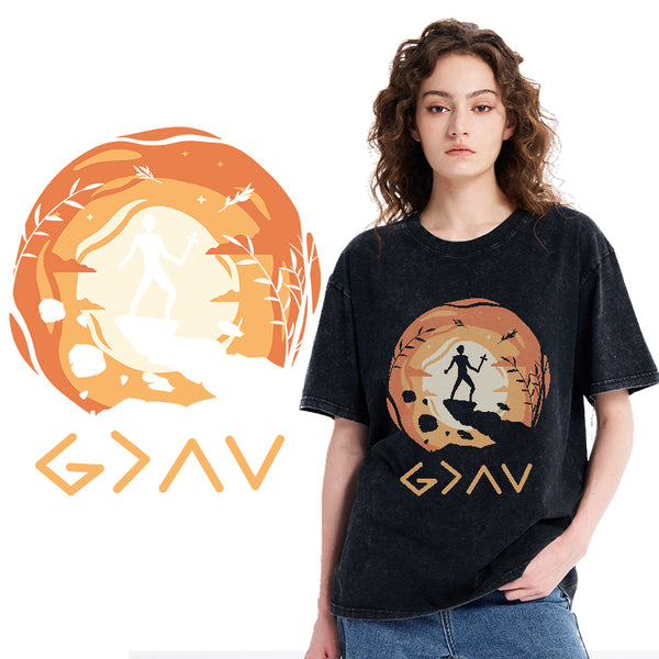 God Is Greater Than The Highs And Lows Christian Washed T-Shirt