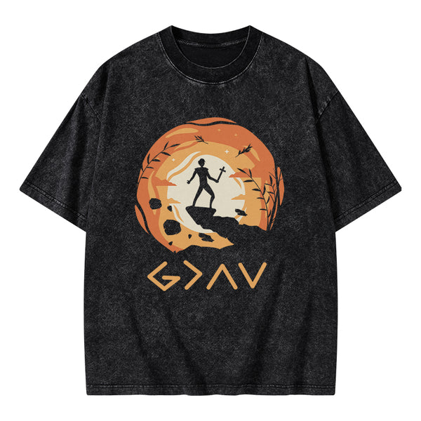 God Is Greater Than The Highs And Lows Christian Washed T-Shirt