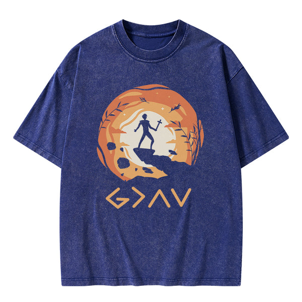 God Is Greater Than The Highs And Lows Christian Washed T-Shirt