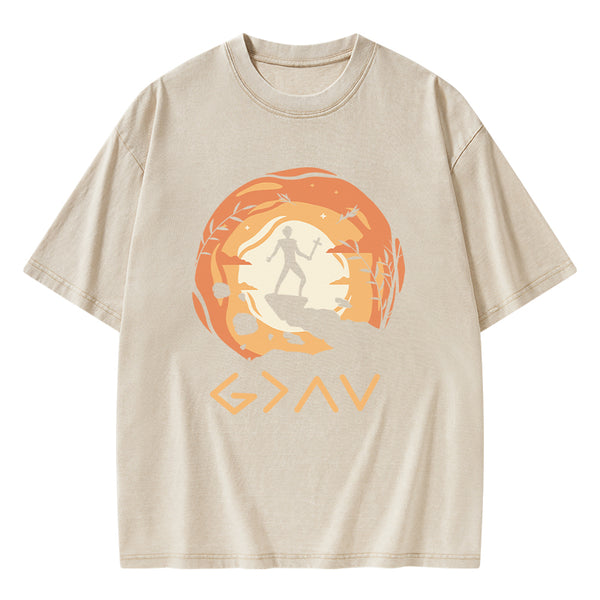 God Is Greater Than The Highs And Lows Christian Washed T-Shirt