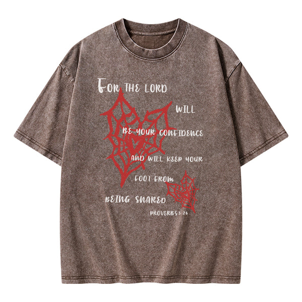 For The Lord Will Be Your Confidence Christian Washed T-Shirt