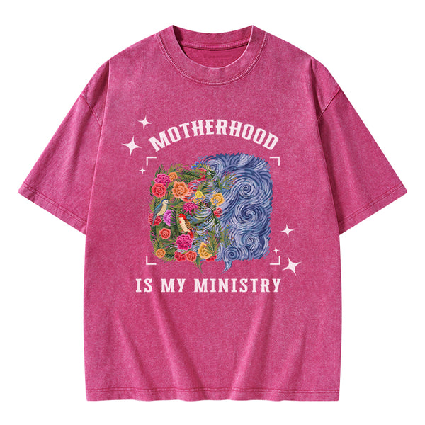 Motherhood Is My Ministry Christian Washed T-Shirt