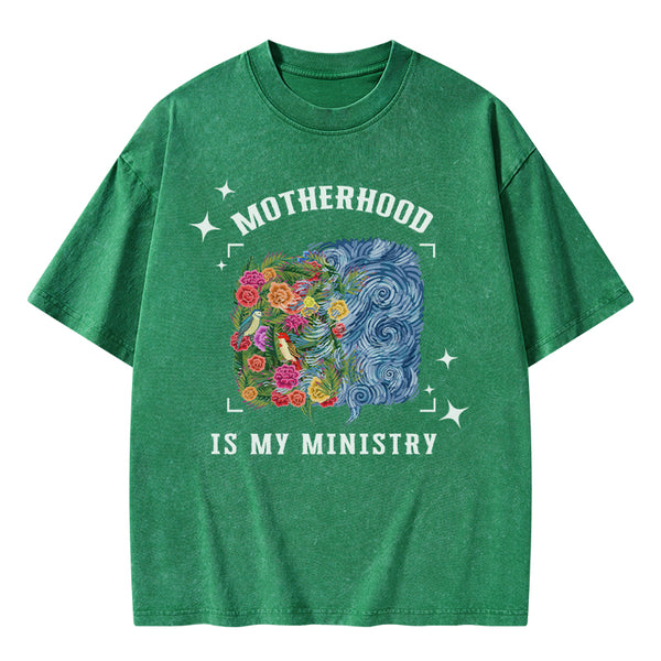 Motherhood Is My Ministry Christian Washed T-Shirt
